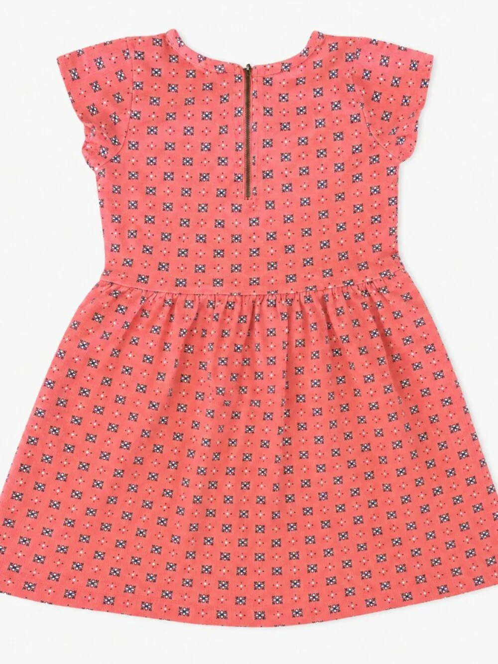 Carter's Girls Size 5 Coral Floral Flutter Sleeve Pocket Dress